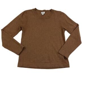 J. Crew Caramel Wool Blend Teddie Pullover Crew Neck Sweater Women's Size Medium